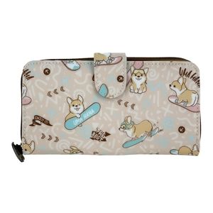 Waterproof Corgi Long Snap Fold Wallet Purse Coin Pouch